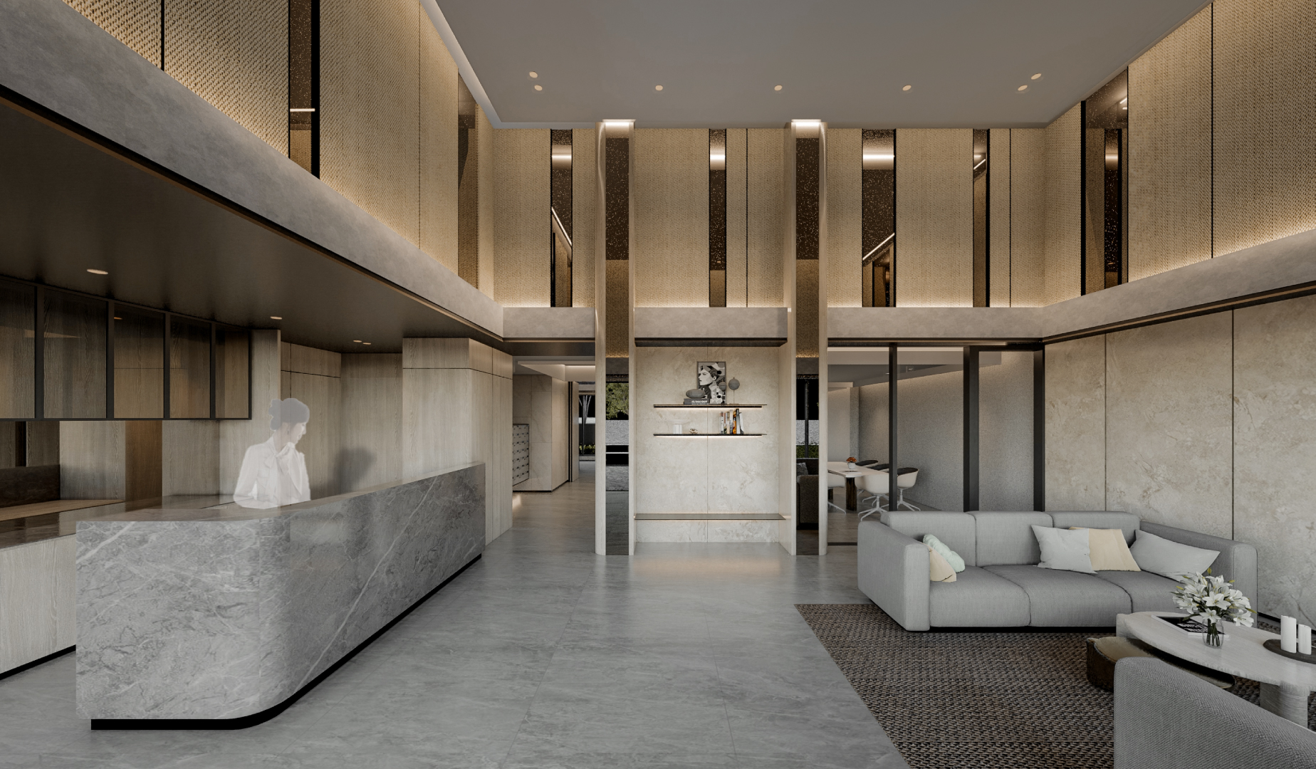 迎賓大廳交誼空間3D示意圖